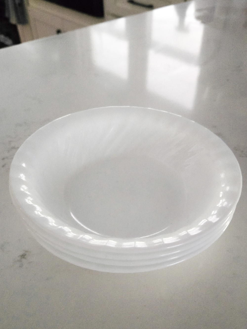 Corelle Vitrelle White Soup/Cereal Bowls - Set of 4 Small Serving Bowls